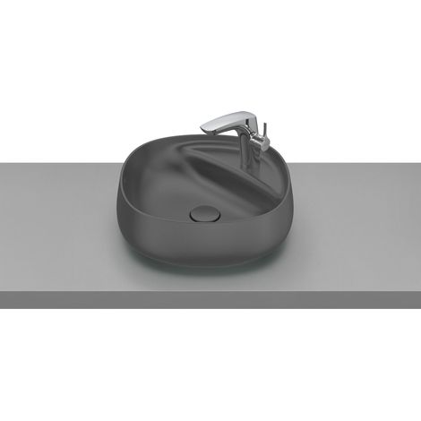 Lavabo de FINECERAMIC® de sobre encimera - ROCA Color: Onix - Medidas: 455x455x160 mm (1/2)