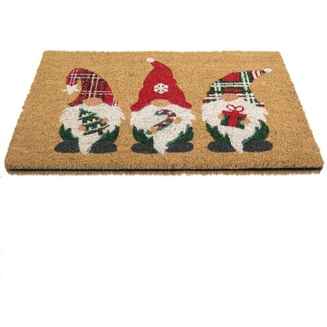 Kaemingk – Paillasson de Noël 3 lutins, 60 x 40 cm – Fibres de coco et caoutchouc (1/5)