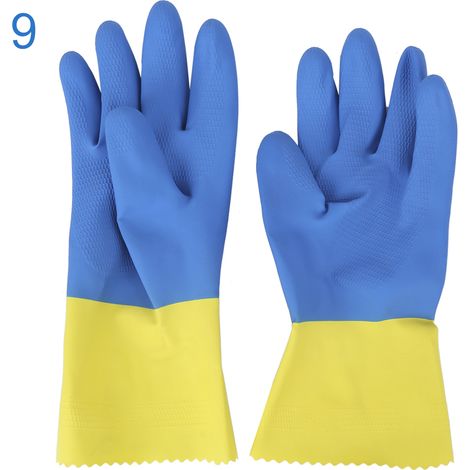 Gants en latex anti-chimiques, antifongiques, résistants aux acides et aux alcalis, antidérapants, pour la protection des mains en laboratoire et en aquaculture (taille 9) (1/5)