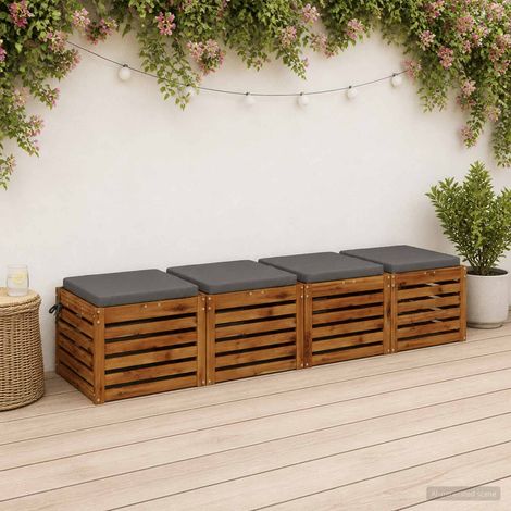 vidaXL Cojines de Asiento de 4 Piezas SOEST 4 uds. 100% Poliéster Gris (1/5)