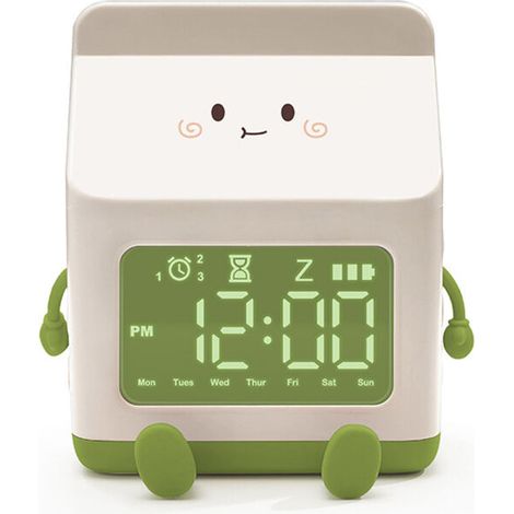 Réveil pour Filles "Bouteille de Lait" - Réveil d'Entraînement au Sommeil pour Tout-petits - avec Snooze - pour École, Maison, Bureau-DOU