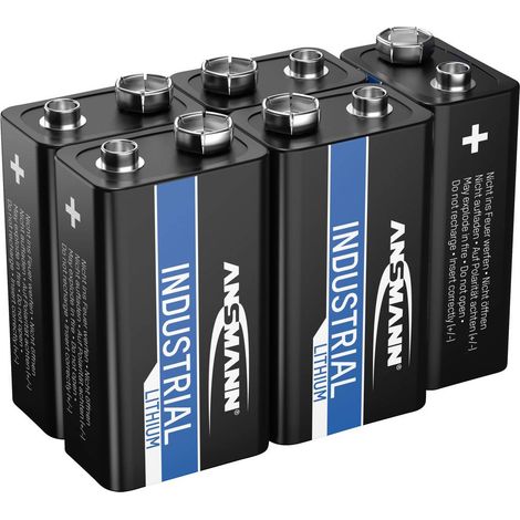 Ansmann Lithium Industrial 6LR61 Batteria da 9 V Litio 1200 mAh 9 V 5 pz. (1/4)