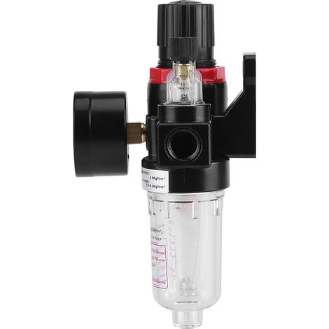 Filtre Régulateur Lubricateur 1/4'' Séparateur d'Eau et Huile pour Compresseur d'Air avec Purgeur d'Humidité (1/5)