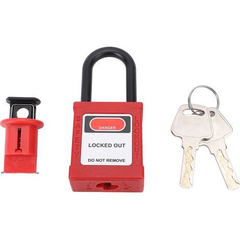Serrure de verrouillage avec clé, en Nylon et en acier inoxydable, disjoncteur 1P 2P 3P 4P, cadenas de sécurité pour Applications électriques (1/5)