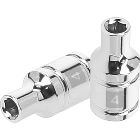 Llave vaso hexagonal, cuadro 1/4" - 4 mm