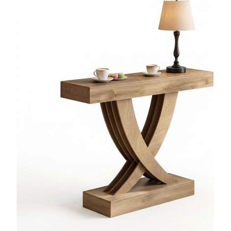 ELVMI Consolle con Gambe a X, Tavolino d'Appoggio per Ingresso, Soggiorno e Dietro il Divano, MDF Marrone, 110 cm (1/5)