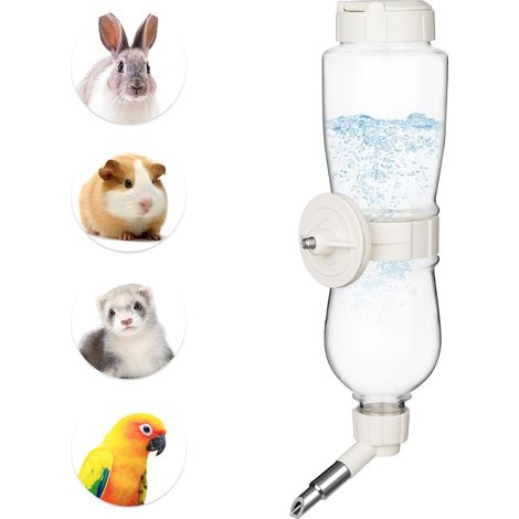 Distributeur d'eau pour cage pour petits animaux, bouteille d'eau pour perroquets, bouteille d'eau anti-morsure pour lapins, cochons d'Inde, furets (1/5)