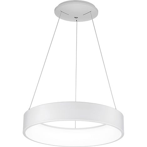 CHOPIN - Suspension LED ronde 36W, 3000K, lumière chaude, structure en métal blanc, diffuseur en méthacrylate, IP20 - Groupe Rossini (1/5)