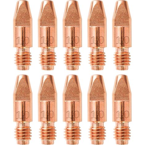 10PCS MIG MB 36KD Accessoires de Soudage 1,0MM Pièces d'usure Pointe de Contact Buses de Soudage 0.040" Torche de Soudage Embout de Contact M8x30mm Accessoires pour Poste à Souder Consommables