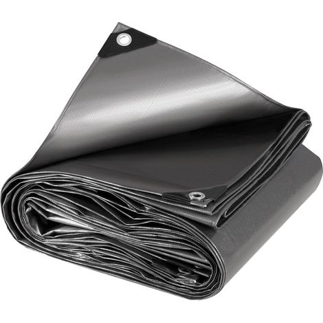 Tarp of protection in PE, waterproof and durable, for the wood, with eyelets, multi-use, gray, 2 x 3 m (1/5)