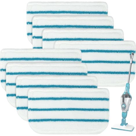 Lot de 8 coussinets carrés en microfibre (31×16cm), compatibles avec les balais à vapeur Black+Decker FSMH13E1M/FSMP20 et série SM1600 (1/4)