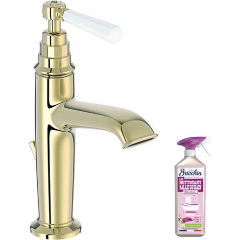 JACOB DELAFON Cléo 1889 mezclador de lavabo beige oro + limpiador briochin (1/5)