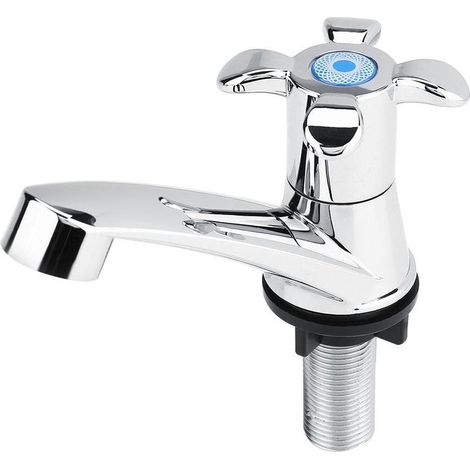 1 robinet eau froide, levier unique 1/4 tour, raccord G1/2, pour lavabo cuisine salle de bain (1/5)