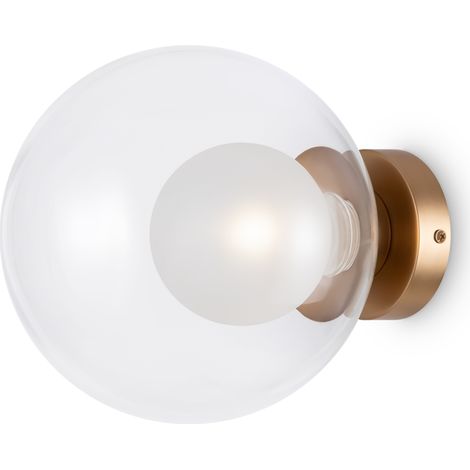 Maytoni Basic Form Moderne lampade da parete a globo da 20 cm, oro, paralume in vetro 1xG9 (1/5)