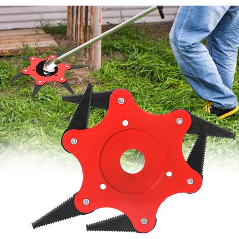 Tête de coupe-bordures pour tondeuse à gazon, débroussailleuse, accessoires de jardin durables, rouge, 6 lames avec dents (1/5)