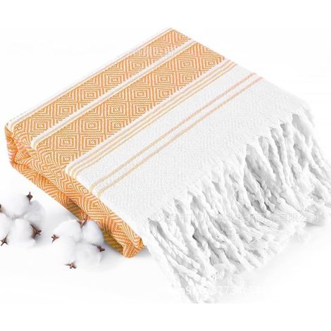 Serviette de bain en coton à séchage rapide, 1 pièce, serviette de plage et de gym unisexe extra-large et absorbante, couleur n° 8, 180 x 100 cm. (1/5)