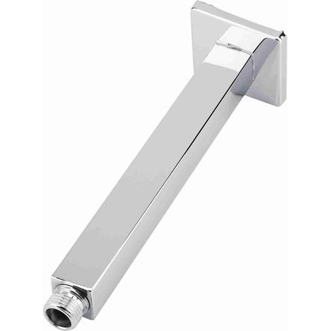 Cuerpo del brazo de ducha de acero inoxidable pulido para montaje en pared – 20 cm, cromado G1/2 con tapa decorativa (1/5)