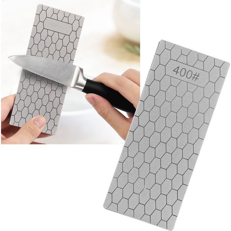 Disque à aiguiser carré en nid d'abeille pour affûter les couteaux de cuisine, pierre à aiguiser diamantée grain 400 (1/5)