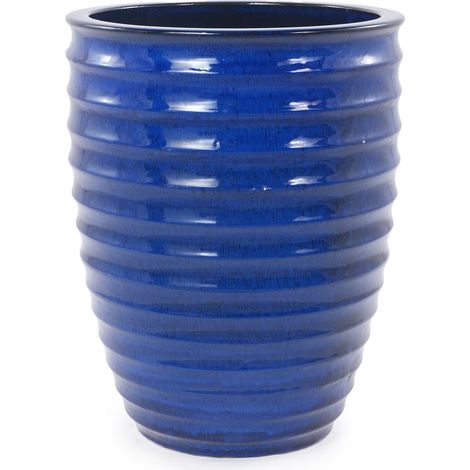 Vaso in ceramica artigianale blu brillante Ø 42 cm x 54 cm (1/5)