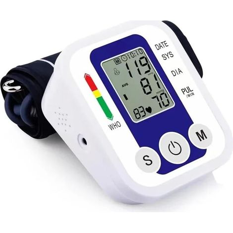 Tensiomètre à bras, tensiomètre professionnel avec mémoire 2x120, moniteur de fréquence cardiaque, tensiomètre électronique à bras avec brassard réglable 22 cm-32 cm