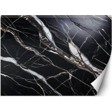 Papier peint Pierre de marbre noir et blanc 100x70 (1/5)
