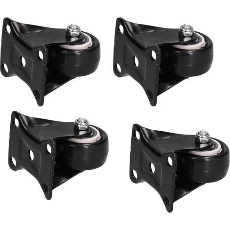 4 Stück Schwerlast-Lenkrollen, 40 mm Durchmesser, Lenkrollenzubehör für Wagen, Koffer und Werkzeugkästen, Schwarz (1/5)