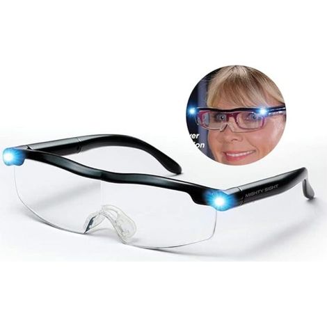 Lunettes de Lecture,Lunette Loupe Lumières LED,Loupe de Lecture grossissement 160%,Loupe Eclairante,Tous Les Travaux de Précision,Réparations,Couture, Montres et Artisanat (1/5)