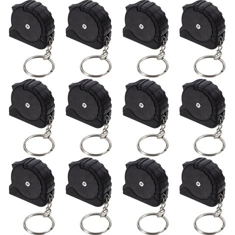 Mini ruban métrique rétractable acier carbone/ABS 12 pièces (1/5)