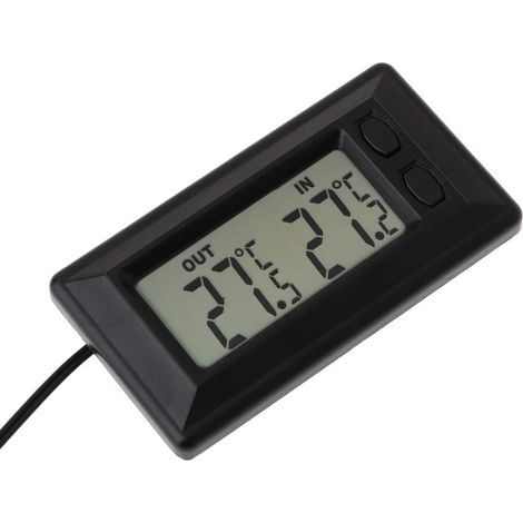 Thermomètre de voiture à l'intérieur extérieur LCD compteur de température à affichage numérique avec câble de 1,5 m, thermomètre pour voiture intérieure extérieure (1/5)