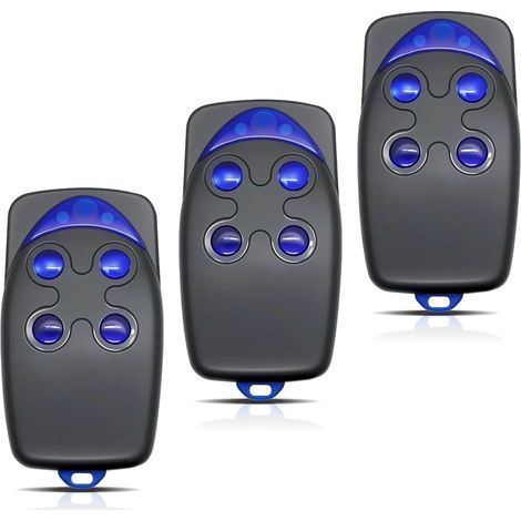 JiaJia AI-433-MHz-Fernbedienung für Garagentore, kompatibel mit FLO4-RS, 4 Kanäle, 3er-Pack, Reichweite 50 bis 150 m-Muntra (1/5)