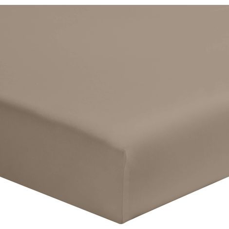 Drap housse biscuit 100% coton bonnet 30 cm 140x190 cm