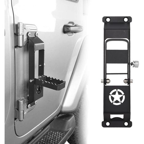 Folding Car Door Step Stool for Wrangler JK/JKU 2007-2017 2 Door 4 Door Car Door Pedal for Car Roof Access Max Load 300 Lbs
