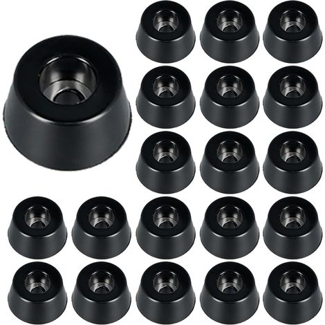 20 Rubber Feet, Rubber Support, Anti-Noise, Anti-Skid Rubber with Metal Washer for Door, Chopping, Speaker, Chair Leg (15 x 12 x 8 mm) (1/5)