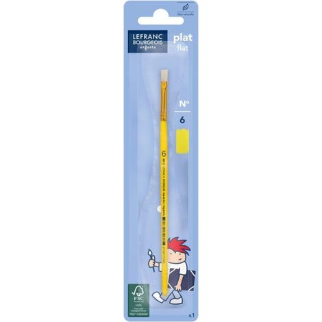 Brosse - COLOR&Co - N°6 - Soie de Porc - 5,9x25,5x1,4 cm - Idéale pour fonds et aplats (1/2)