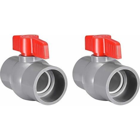 Valve À Bille En PVC 50mm Avec Joints 2 Pièces Pour Système D'Irrigation (1/4)