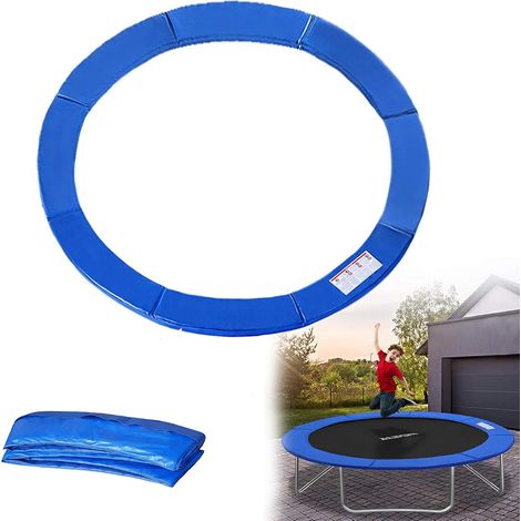 Blaue PVC-Trampolinabdeckung, Durchmesser 244–366 cm, gepolsterte Federabdeckung, UV-beständig, Gartensicherheit (1/5)