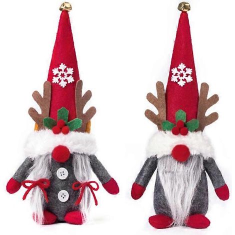 EVAGO 2er-Set handgefertigte schwedische Tomte, dänische norwegische Nisse, Weihnachtsfiguren, Weihnachtswichtel-Plüschpuppen, Geschenk für die Weihnachtsdekoration, für Männer und Frauen (1/5)