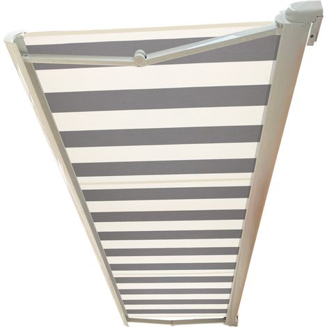 STORE BANNE COFFRE INTEGRAL MOTORISE RAL BLANC 2,2 X 1,5 TOILE DICKSON® BLANC-GRIS (1/5)