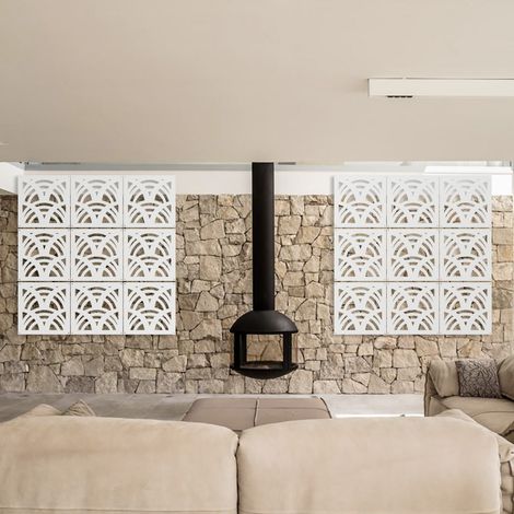 MAORI - Pannello in PVC traforato - Parasole - Colore: bianco - Misura: 48x48 cm (1/3)