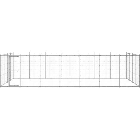 Maison Exclusive - Outdoor-Hundezwinger Verzinkter Stahl 33,88 m² (1/5)