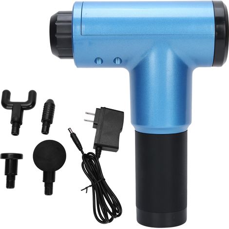 Pistolet de massage portable, percuteur musculaire profond électrique pour le corps, outil de massage manuel - Bleu (1/5)
