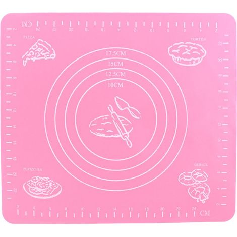 Tapis de cuisson en silicone gradué, idéal pour la préparation de biscuits, macarons et pâtes à pâtisserie. Dimensions : 50 x 40 cm. (1/5)