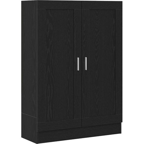 Maison Exclusive - Armadio per Libri Rovere Nero 82,5 x 30,5 x 115 cm