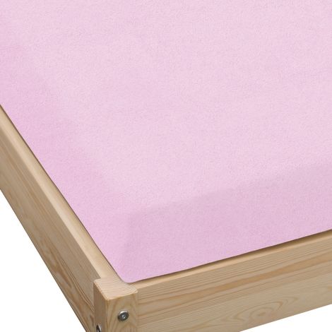 Spannbettlaken aus Frottee, 200 x 220 cm, rosa, dick (1/3)