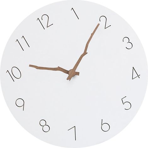 Horloge Murale Silencieuse en Bois Design Branche Décoration Murale Minimaliste Diamètre Moyen Horloge Suspendue pour Salon et Chambre Fonctionnement Silencieux Style Naturel (1/5)