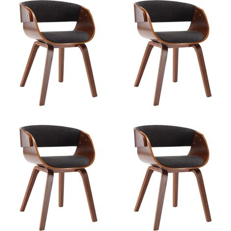 Maison Exclusive - Esszimmerstühle 4 Stk. Grau Bugholz und Stoff