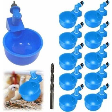 12 Pièces Abreuvoir Automatique pour Poulets, Canards et Volailles, avec Perforation Tools, 4x6.5cm (1/4)