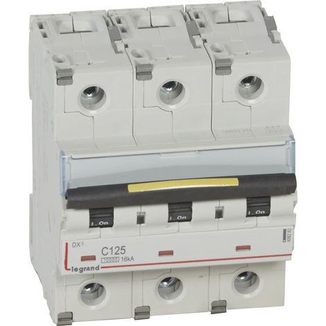 Disjoncteur DX³10000 16kA arrivée haute et départ bas à vis 3 Pôles 400V 125A courbe C 4,5 modules LEGRAND 409282 (1/2)
