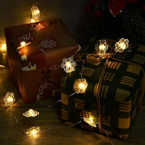 Weihnachtsdekoration für den Innenbereich, Lichterkette mit 20 batteriebetriebenen LEDs, für Schlafzimmer, Terrasse, Fenster und Garten (1/5)