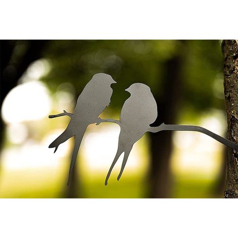 Swallow Garden Art Black Metal Bird Decoration, Tree Fence or Post Bird Art for your Garden Outdoor Bird Silhouette (1/3)